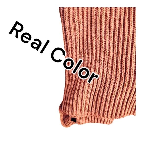 RARE Vntg Guess Ribbed Cut Out Cold Shoulder knit Sweater Salmon Pink Barbiecore - Picture 7 of 15